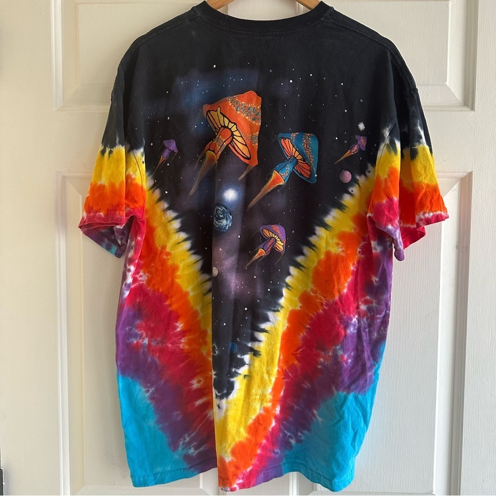 Liquid Blue Trippy Magic Mushrooms Space Astronaut Tie Dye T‎ Shirt XL - Picture 5 of 6